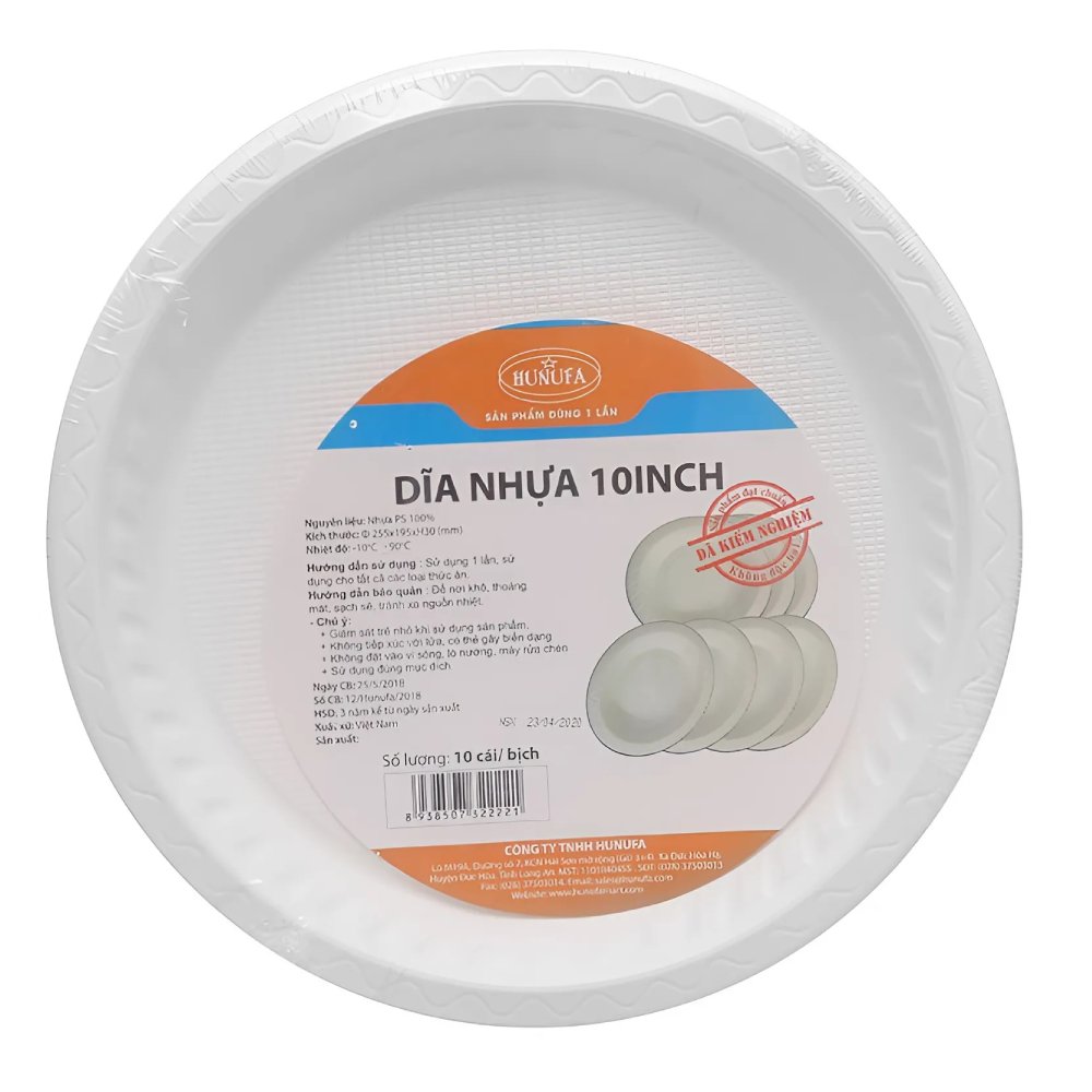 Đĩa nhựa tròn 1 lần   25cm 