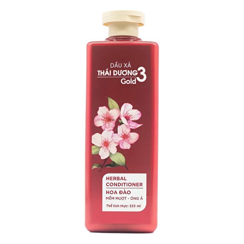 Dầu xả Thái Dương Gold 3 hoa đào mượt óng 330ml