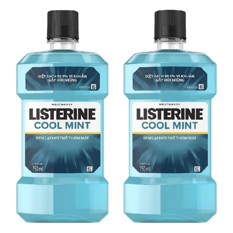 Bộ đôi NSM Listerine cool mint 750mlx2 tem