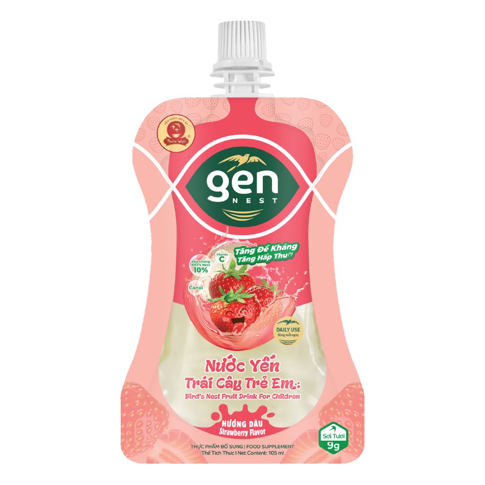 Nước yến trái cây  Gennest hương đào 105ml