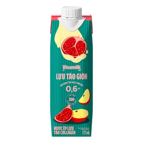 Nước ép Vinamilk lựu táo giòn collagen 275ml/12