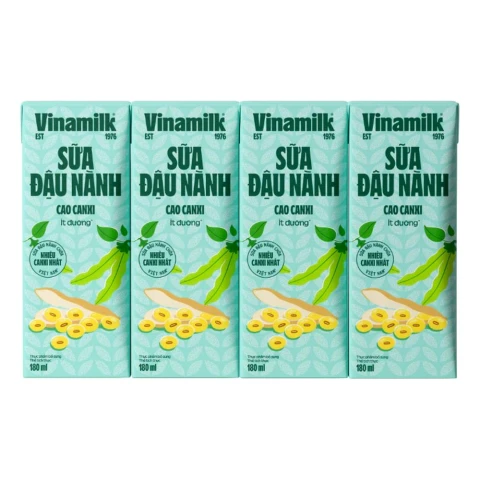 Sữa đậu nành Vinamilk cao canxi 180ml*4/12