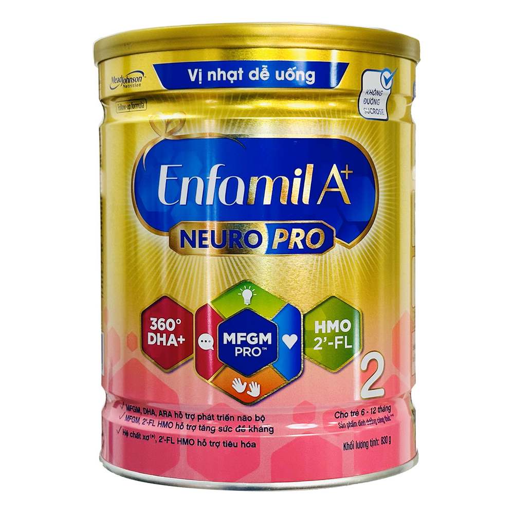Sữa bột Enfamil A+ Neuropro2-FL HMO từ 6-12 tháng 830gr