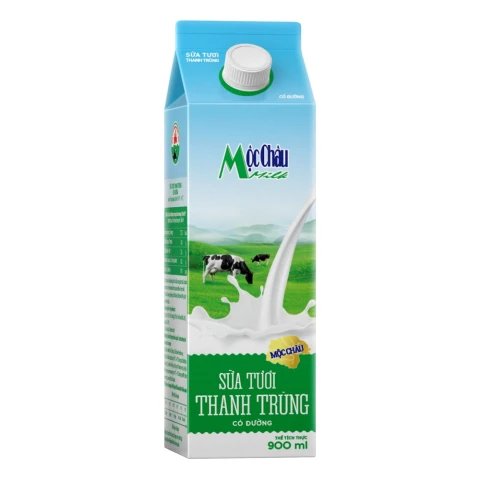 Sữa tươi tiệt trùng Mộc Châu có đường 1l/12.