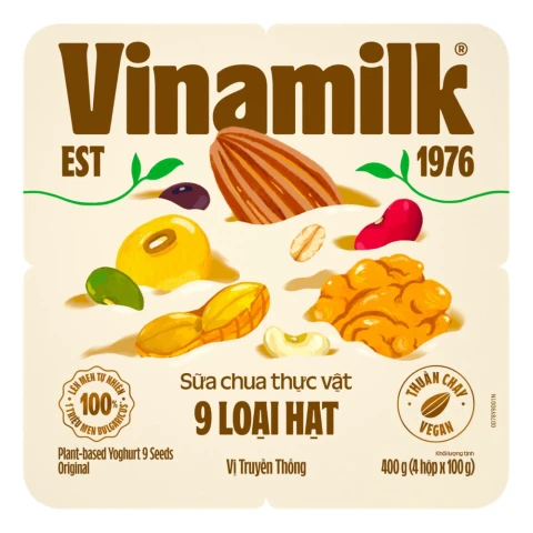 Sữa chua thực vật Vinamilk 9 loại hạt 100gr*4
