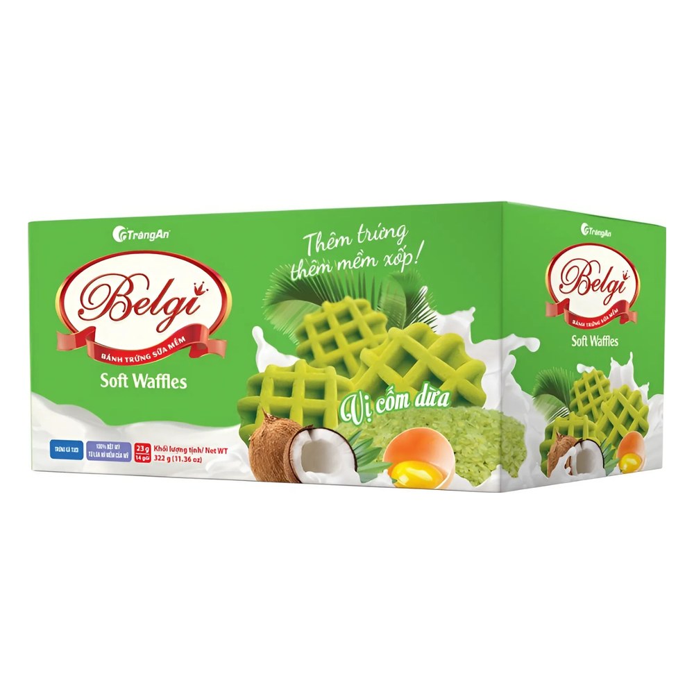 Bánh trứng sữa mềm Belgi vị cốm dừa 322gr