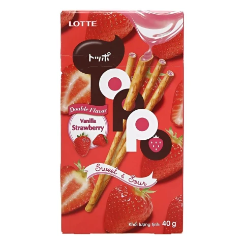 Bánh que Toppo nhân kem dâu 40gr