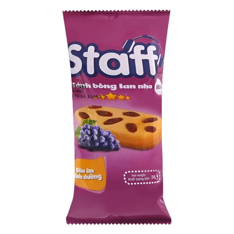Bánh bông lan nho Staff Hữu Nghị  38g