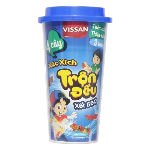 Xúc xích trộn đều Vissan xốt BBQ 62gr