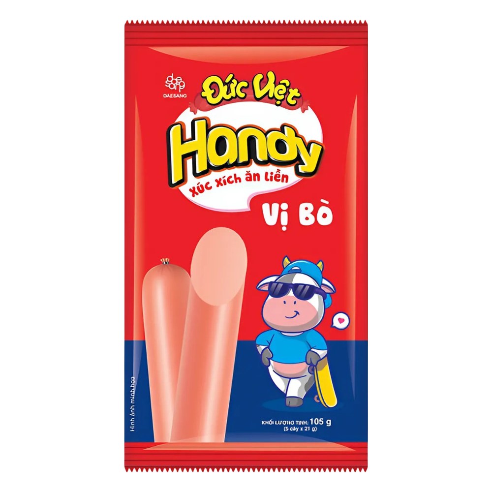 Xúc xích ăn liền Handy  Đức Việt vị bò  105gr