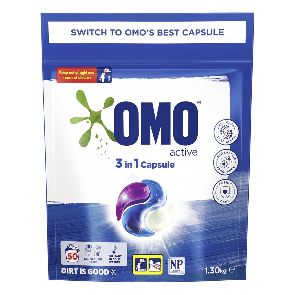 Viên giặt Omo 3in1 Siêu Đậm Đặc bền màu 442g