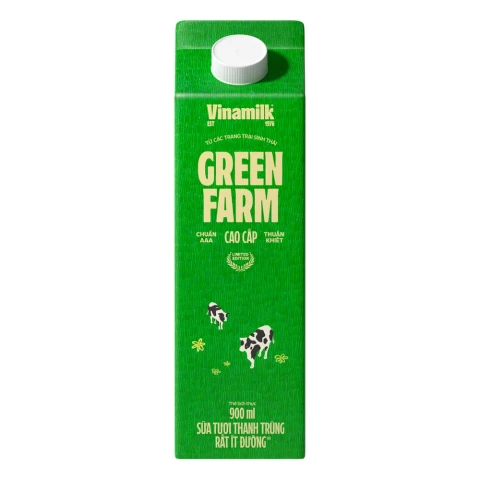 Sữa thanh trùng Vinamilk Green Farm rất ít đường 900ml