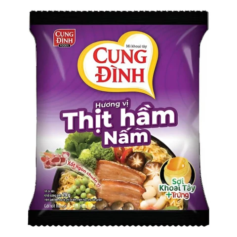 Mì khoai tây Cung Đình thịt hầm nấm 79gr