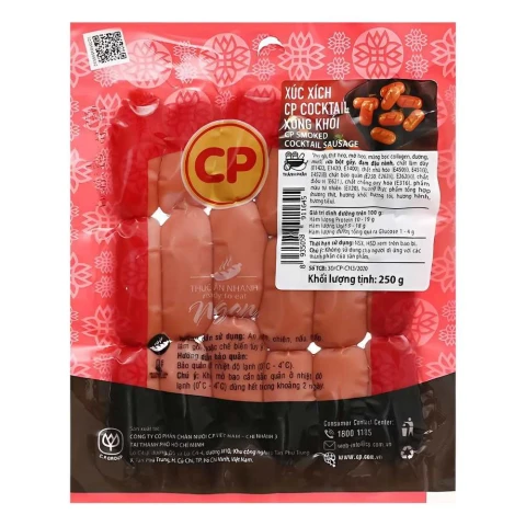 Xúc xích Cocktail CP xông khói 250gr
