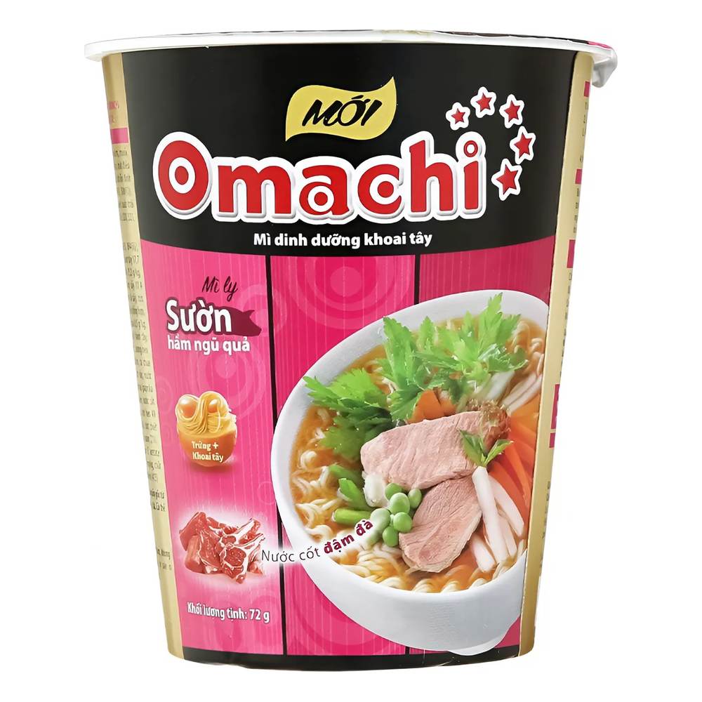 Mì khoai tây Omachi sườn hầm ngũ quả ly 72gr
