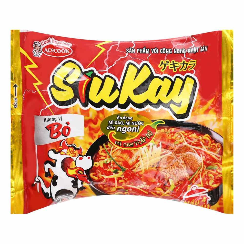 Mì siukay vị bò Acecook 127gr/24