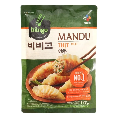 Bánh  Mandu   JC Bibigo nhân thịt và bắp 175gr