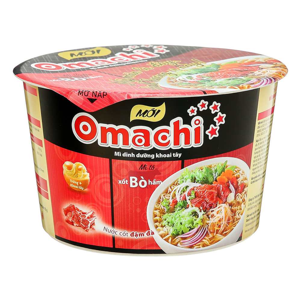 Mì DD khoai tây Omachi xốt bò hầm bát 92gr/18