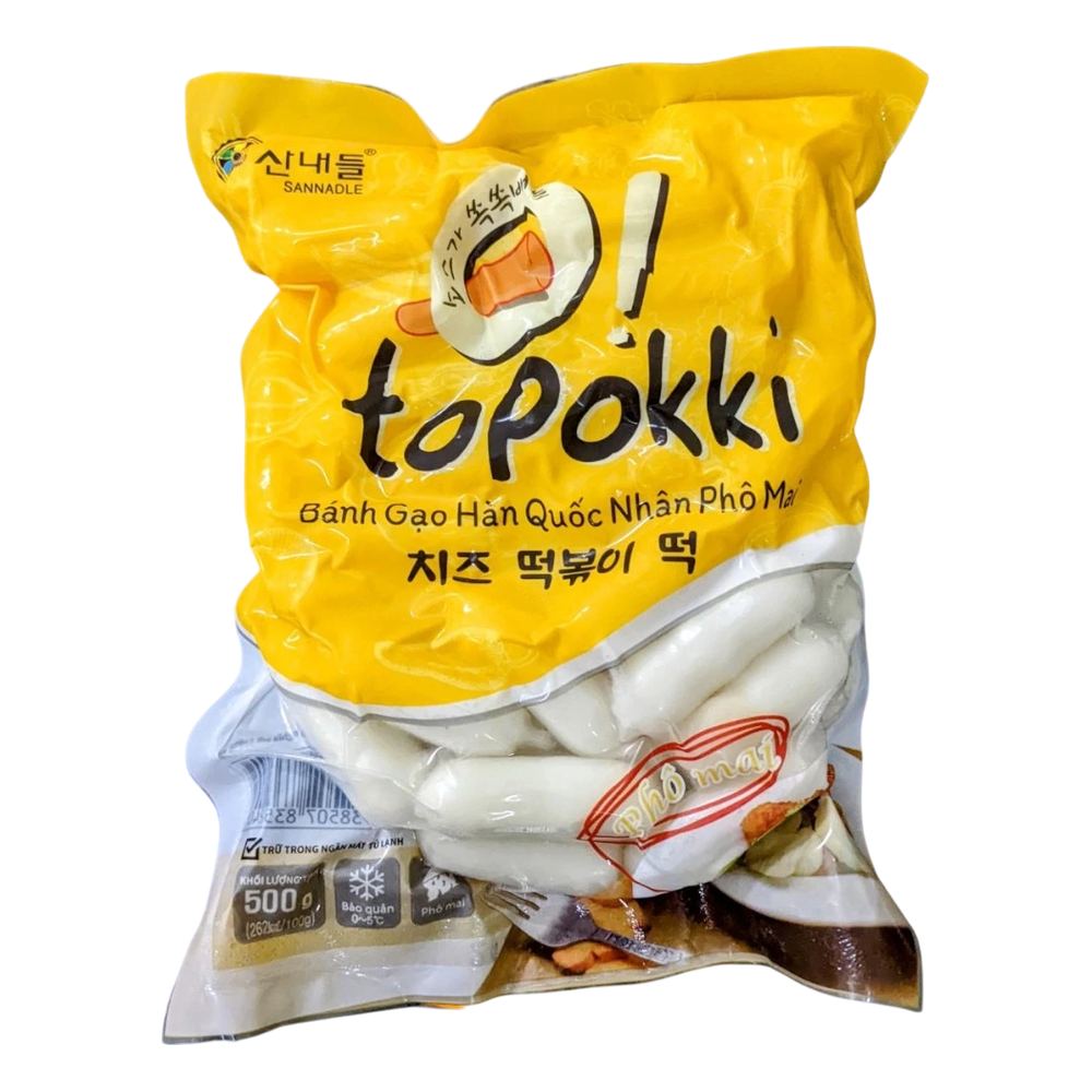 Bánh gạo Hàn Quốc Tteokbokki nhân pho mai  500gr