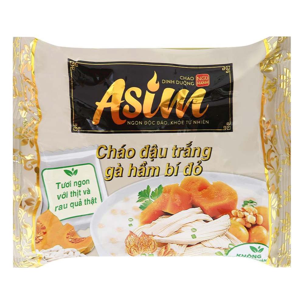 Cháo dinh dưỡng Asim đậu trắng gà hầm bí đỏ 74gr
