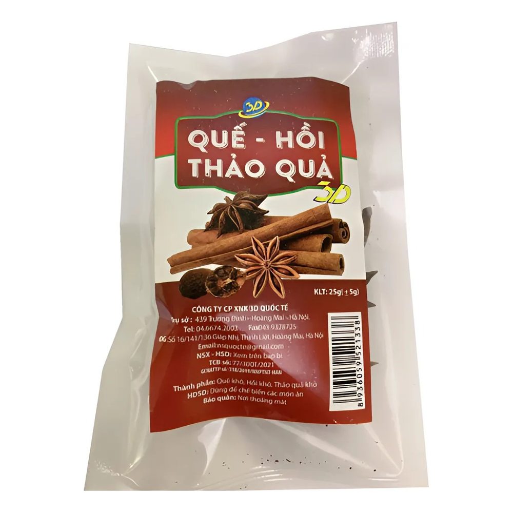 Quế hồi thảo quả 3D  25gr