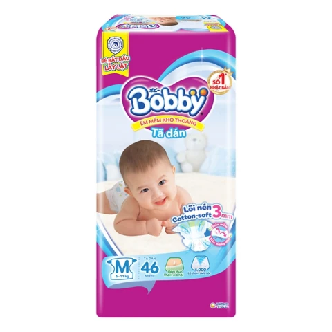 Tã bỉm dán  Bobby  siêu mỏng M46
