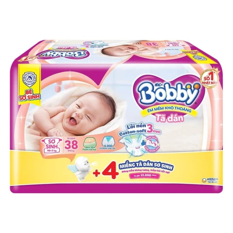 Tã bỉm dán  Bobby siêu mỏng sơ sinh XS38