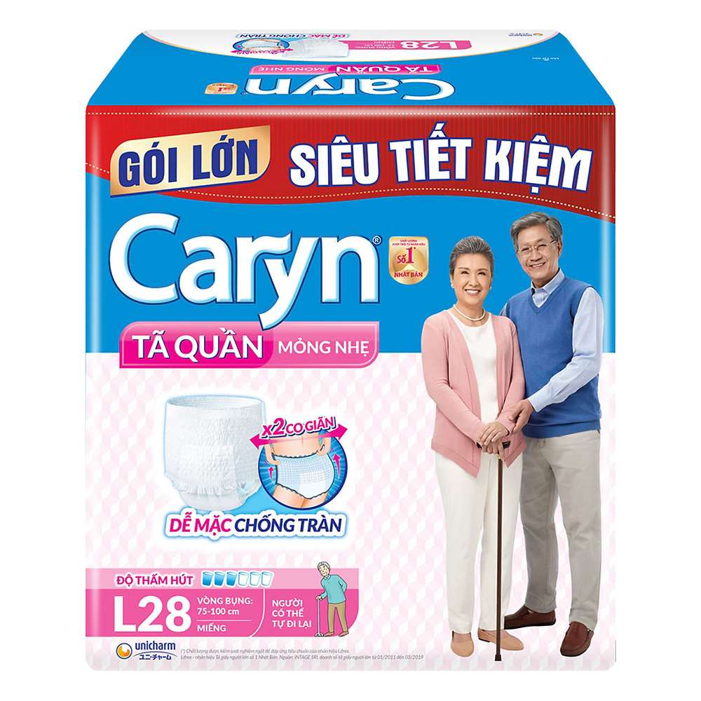 Tã quần người lớn  Caryn mỏng nhẹ  L28