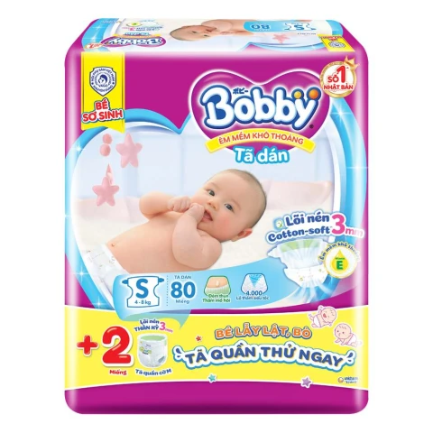 Tã bỉm dán  Bobby S80