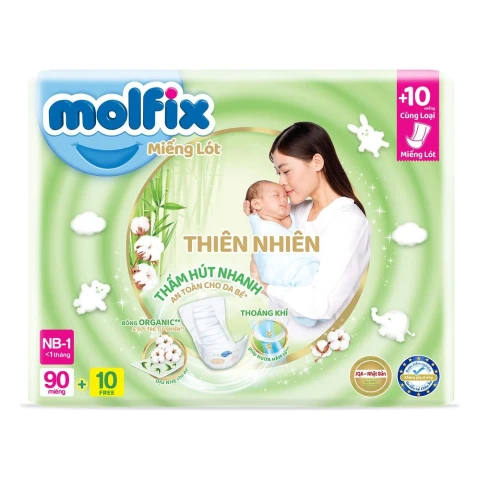 Miếng lót cho bé molfix NB1 Jumbo 90M