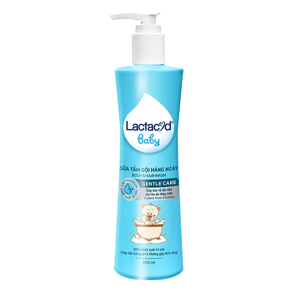 Sữa tắm gội trẻ em Lactacyd  BB Gentle Care chai  500ml