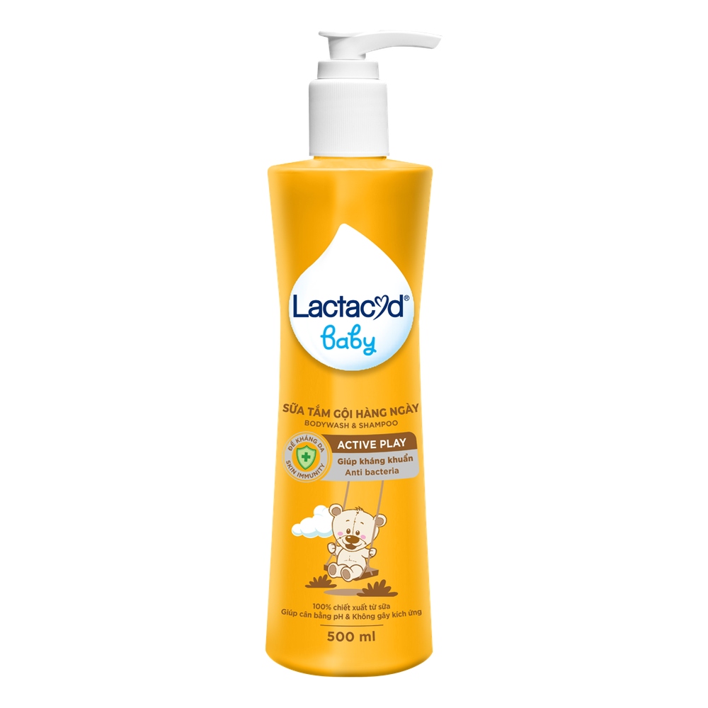 Sữa tắm gội trẻ em Lactacyd  Active Play - vàng 500ml