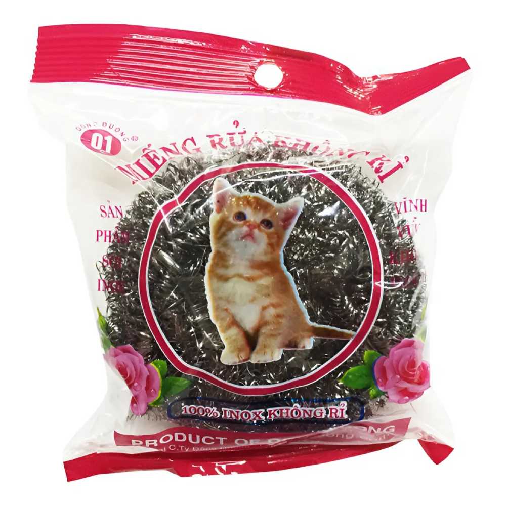 Cọ xoong con mèo túi 1 chiếc    