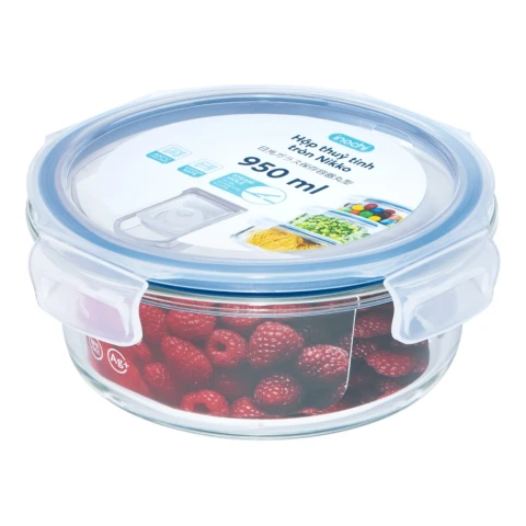 Hộp thủy tinh tròn  nikko  950ML 