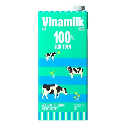 Sữa tươi tiệt trùng Vinamilk không đường 1L