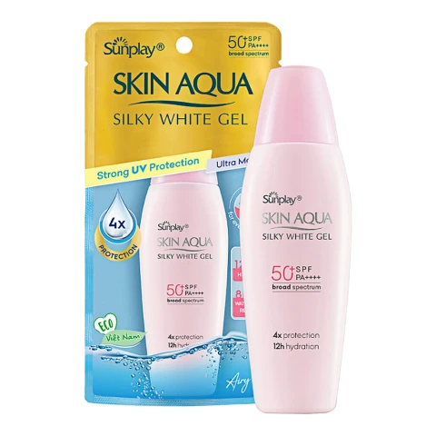 Gel chống nắng Sunplay dưỡng da trắng mịn Skin Aqua SPF50 70g 