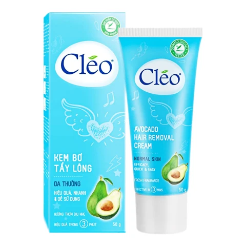 Kem tẩy lông Cleo bơ cho da thường xanh 25g 