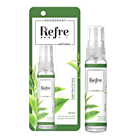 Xịt ngăn mùi toàn thân Refre mùi Trà Xanh (Refre Natural Green 30ml 