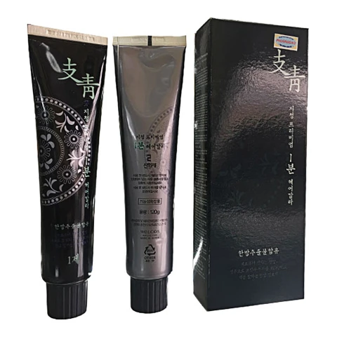 Thuốc nhuộm tóc Welcos  phủ bạc nhanh 1 phút Black anh Dark 240g 