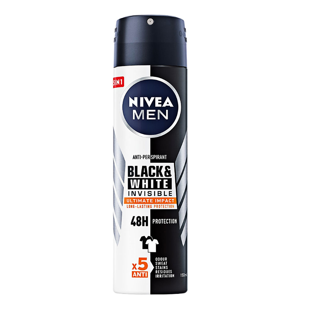 Xịt ngăn mùi toàn thân Nivea Nam chống vệt ố vàng - 5 in 1 150ml 