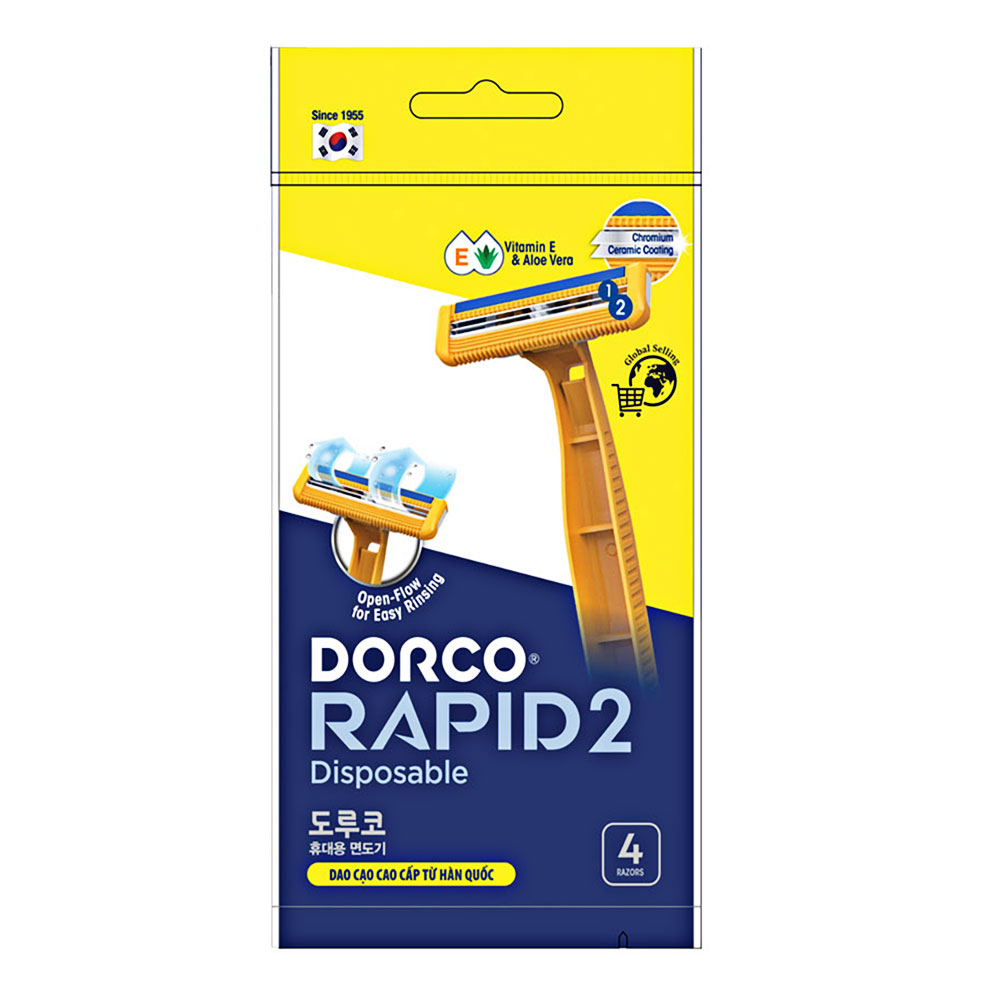 Dao cao râu Dorco lưỡi kép TNB200YL-2P (có bôi trơn)  