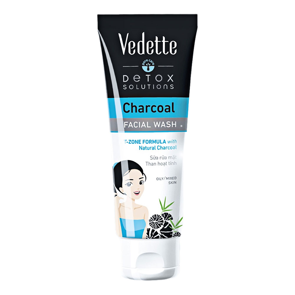 Sữa rửa mặt than hoạt tính Vedette 100ml