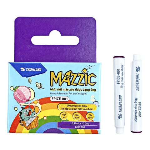 Ống mực xóa được Thiên Long FPICE-001 tím hộp 10  