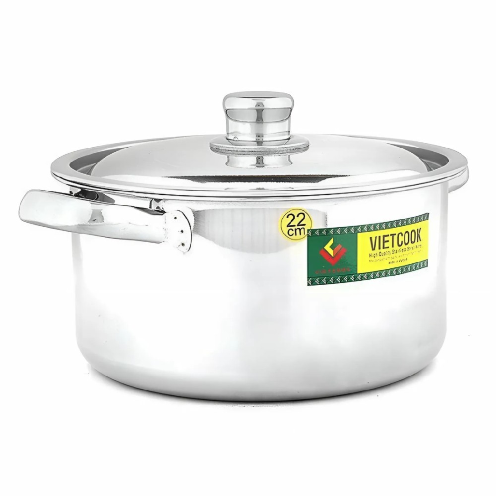 Nồi 3 đáy Vietcook nắp inox 22cm 