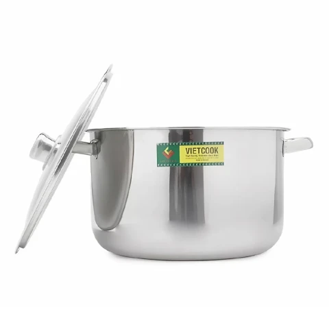 Nồi 3 đáy Vietcook nắp kính 18cm 