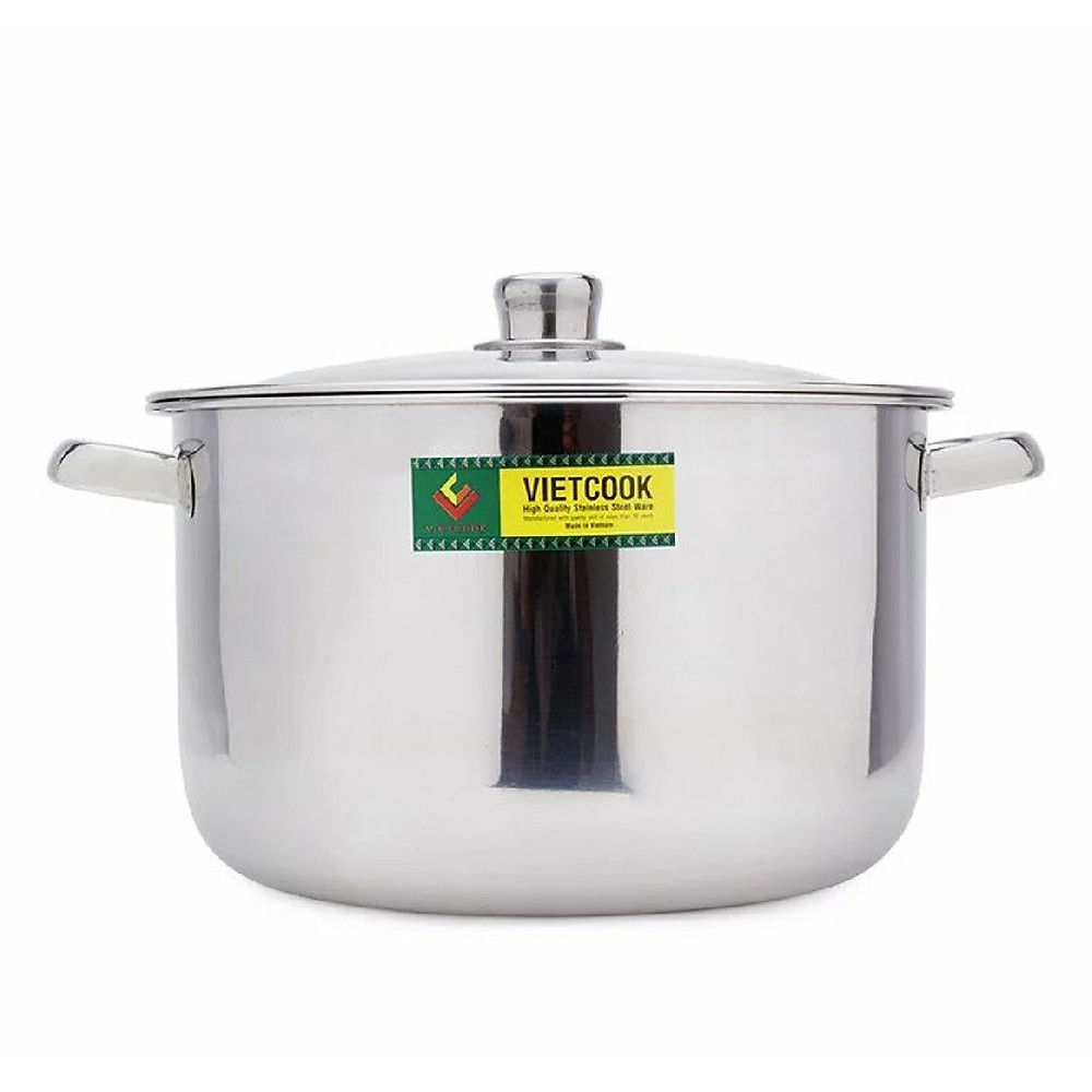 Nồi 3 đáy Vietcook nắp kính 24cm 