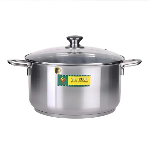 Nồi 3 đáy Vietcook nắp kính 26cm 
