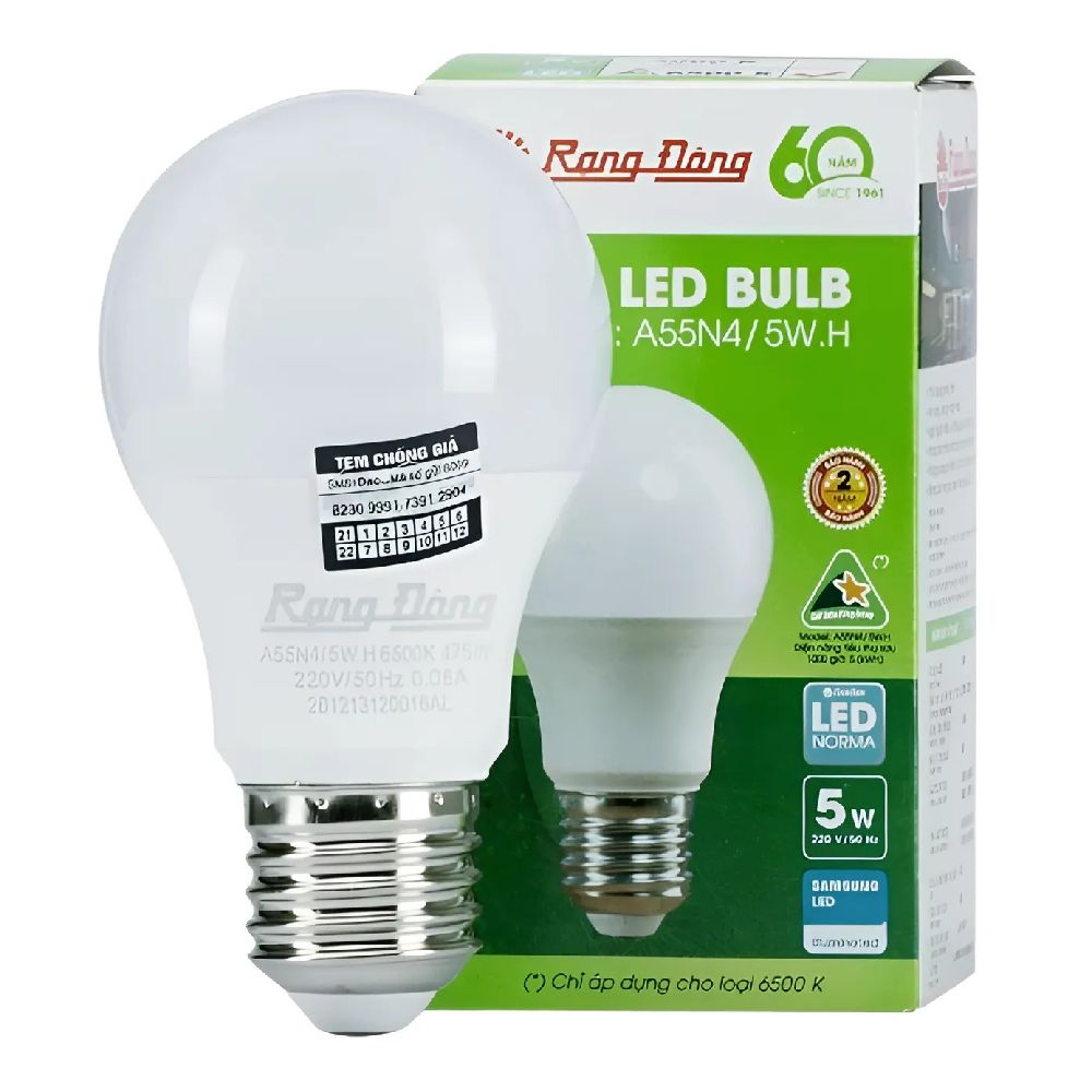 Bóng đèn Led Bulb tròn Rạng Đông  5W A55N4-5WH
