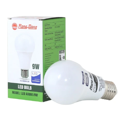 Bóng LED Buld Rạng Đông  9W A60N1- 9W H E27 3000K ánh sáng vàng