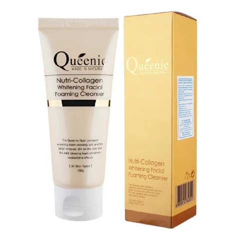 Sữa rửa mặt tạo bọt trắng da bổ sung Collagen Queenie 100g